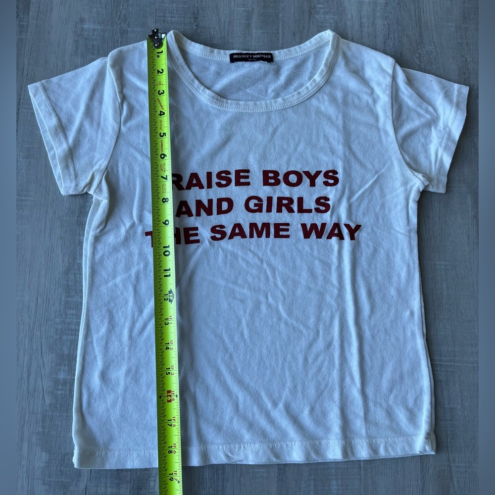 BRANDY MELVILLE White Short Sleeve Graphic Tee One Size - Picture 4 of 4